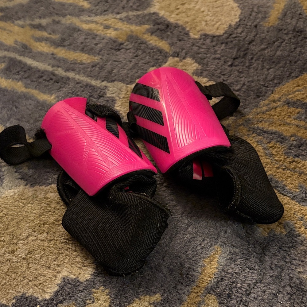 adidas Pink and Black Kids Shin Guards